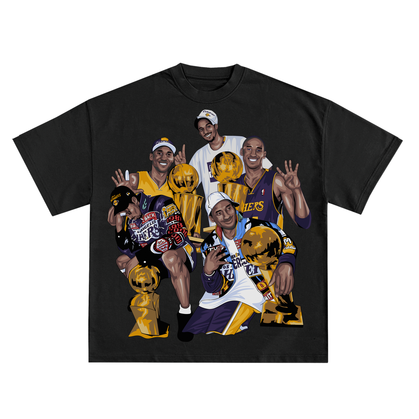 KOBE '5 RINGS' RELAXED FIT T-SHIRT IN BLACK OR WHITE LIMITED EDITION /24