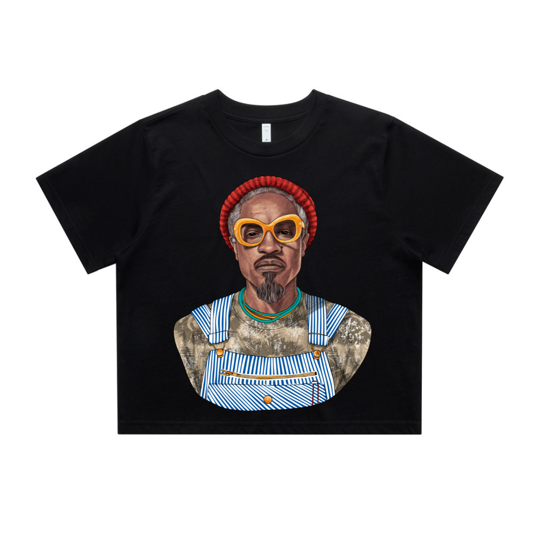 ANDRE 3000 '3 STACKS' RELAXED FIT CROP TOP WHITE OR BLACK