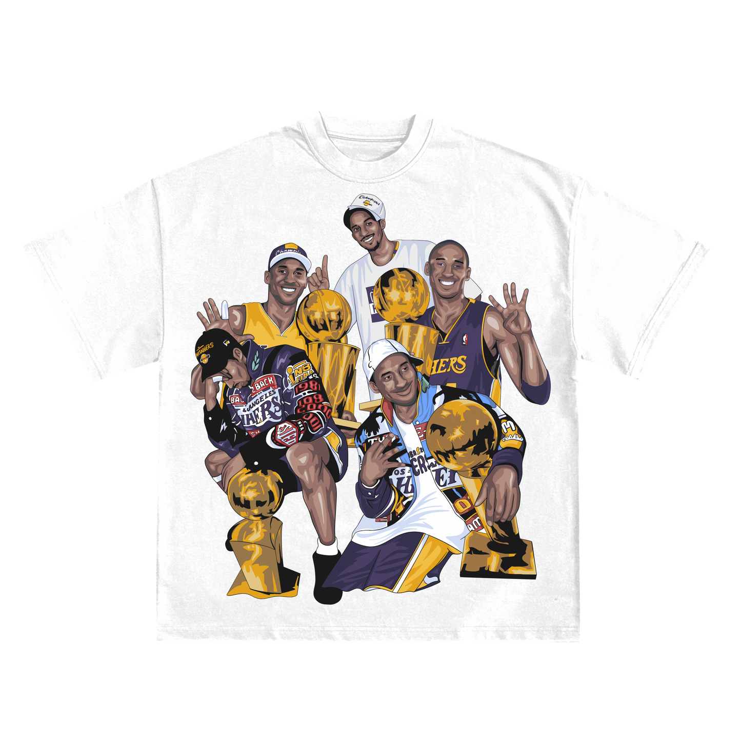 KOBE '5 RINGS' RELAXED FIT T-SHIRT IN BLACK OR WHITE LIMITED EDITION /24