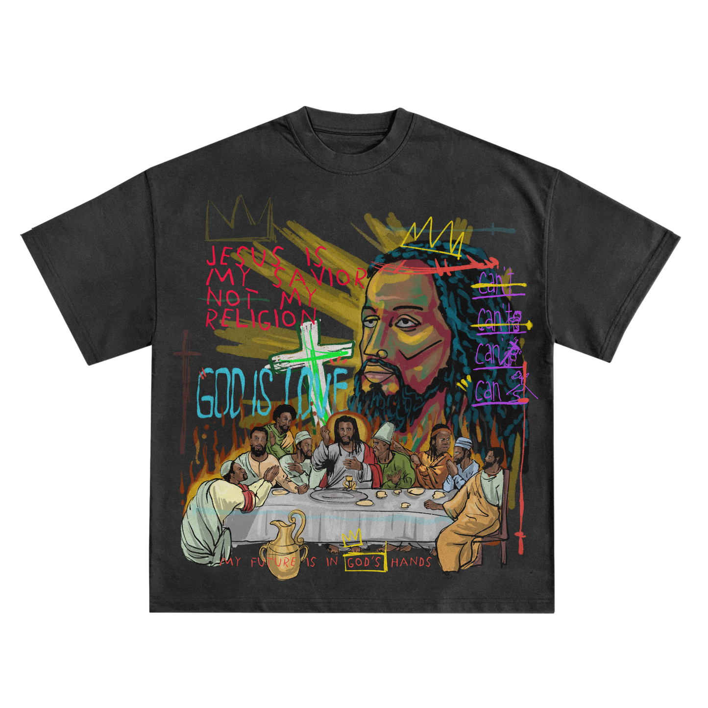 THE LAST SUPPER FOR WHO?!? RELAXED FIT T-SHIRT IN BLACK OR WHITE
