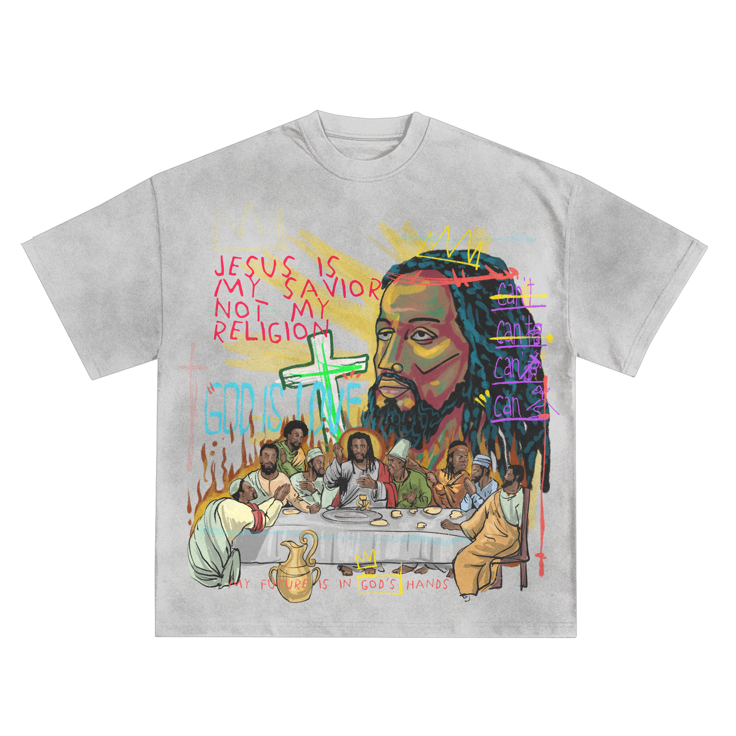 THE LAST SUPPER FOR WHO?!? RELAXED FIT T-SHIRT IN BLACK OR WHITE