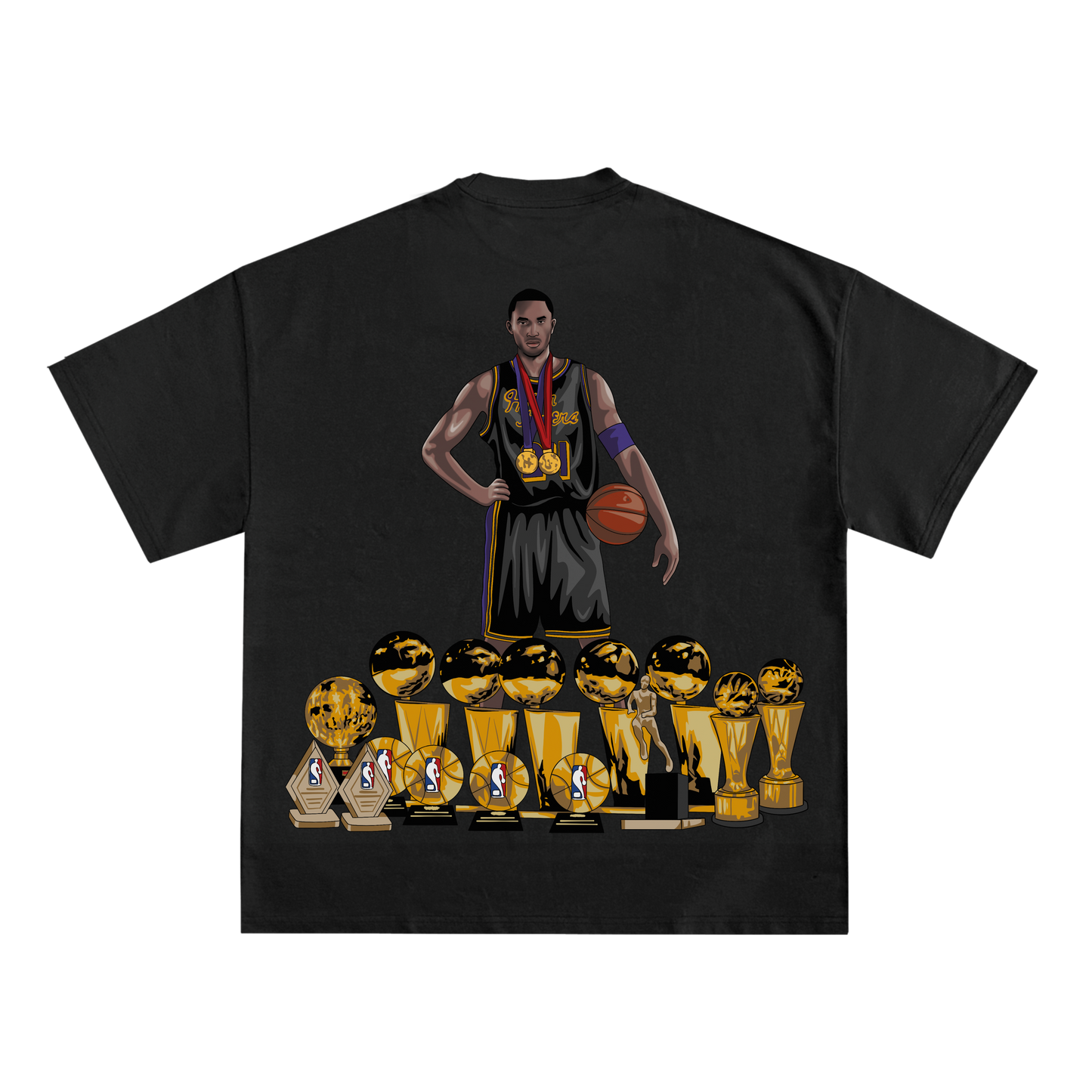 KOBE '5 RINGS' RELAXED FIT T-SHIRT IN BLACK OR WHITE LIMITED EDITION /24