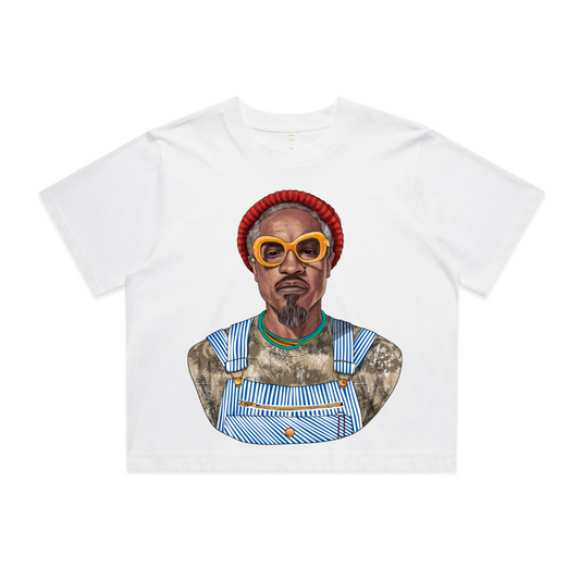 ANDRE 3000 '3 STACKS' RELAXED FIT CROP TOP WHITE OR BLACK