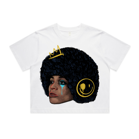 ANGELA DAVIS RELAXED FIT CROP TOP IN BLACK OR WHITE