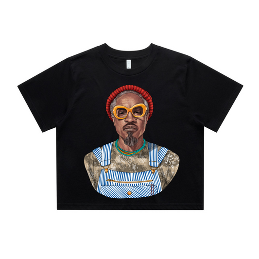 ANDRE 3000 '3 STACKS' RELAXED FIT CROP TOP WHITE OR BLACK