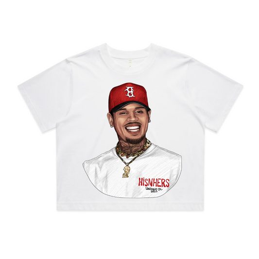 CHRIS BROWN RELAXED FIT CROP TOP IN BLACK OR WHITE
