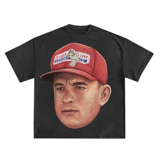 BUBBA GUMP HAT (TOM HANKS) SHIRT IN BLACK OR WHITE