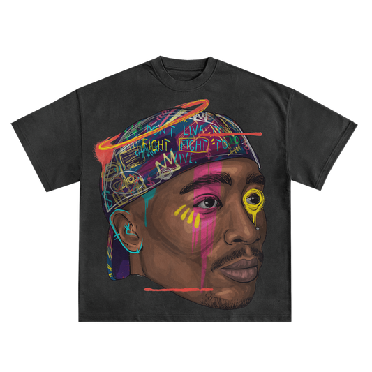Tupac (2pac) Pop Art Oversized Shirt in Black or White