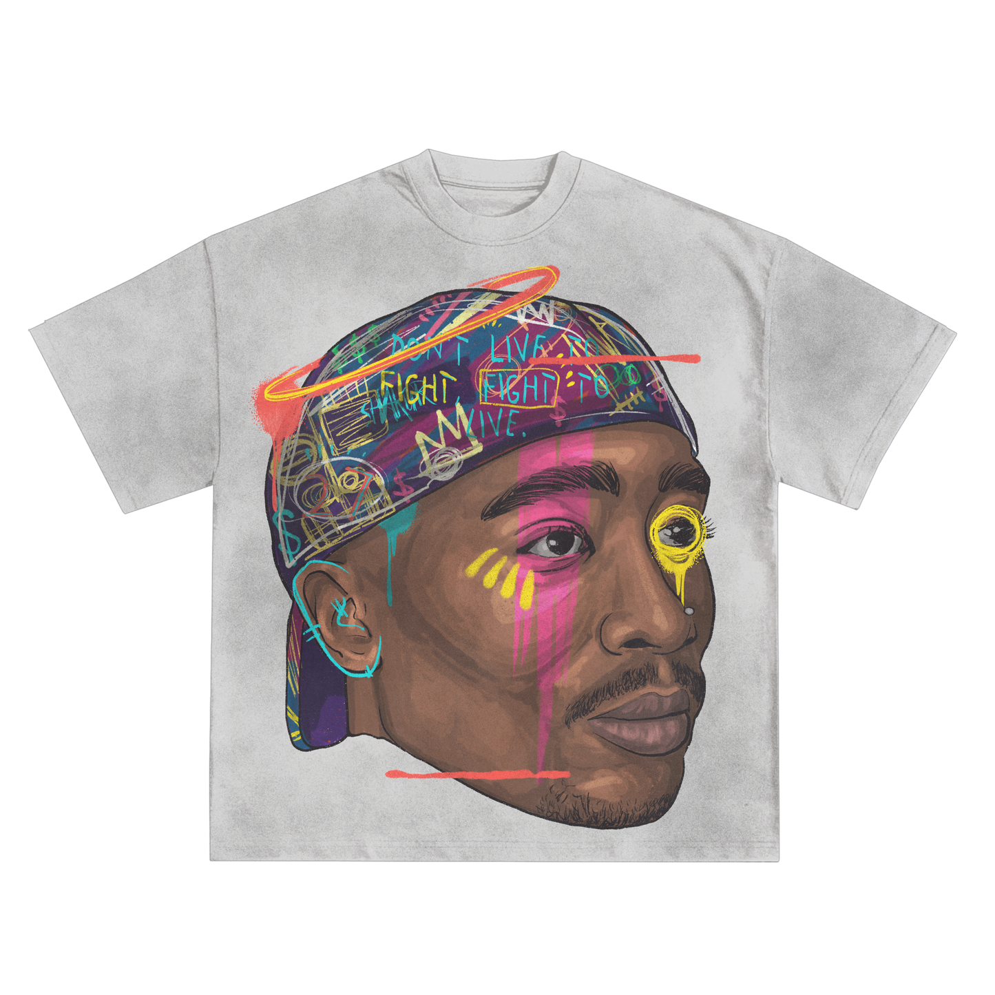 Tupac (2pac) Pop Art Oversized Shirt in Black or White
