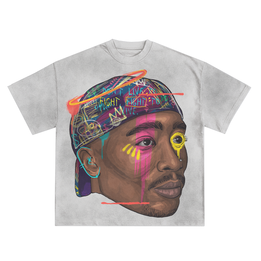 Tupac (2pac) Pop Art Oversized Shirt in Black or White