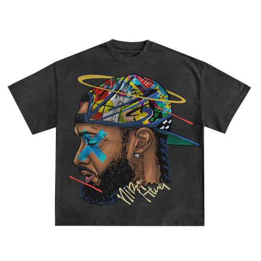 Nipsey Hussle Halo Oversized Shirt in Black or White