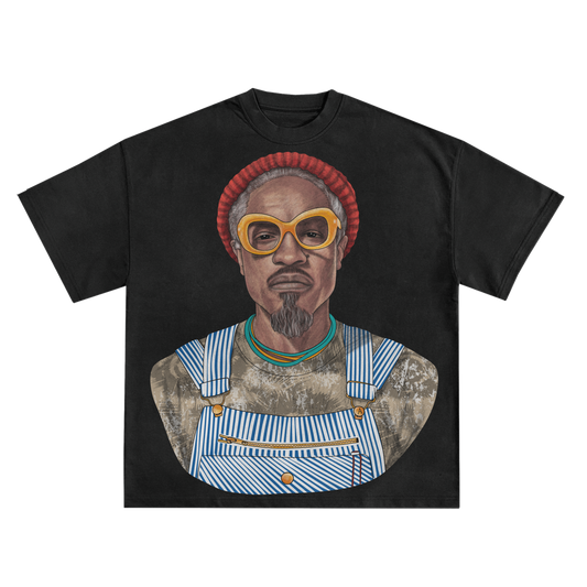 ANDRE 3000 '3 STACKS' OVERSIZED T-SHIRT IN WHITE OR BLACK