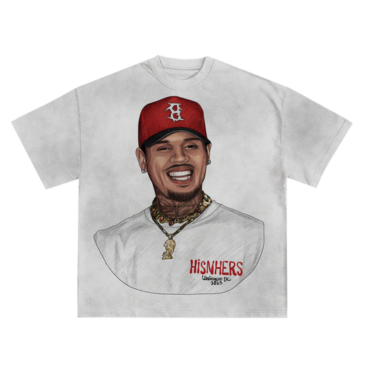 CHRIS BROWN HISNHERS SHIRT IN BLACK OR WHITE