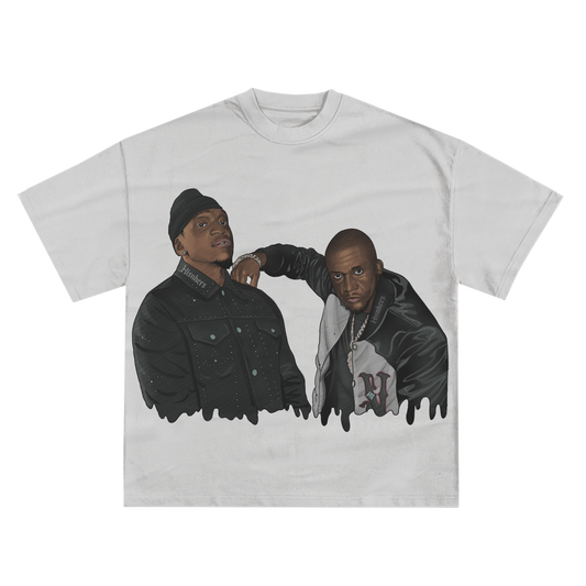 CLIPSE 'PUSHA T & MALICE' RELAXED FIT T-SHIRT IN BLACK OR WHITE