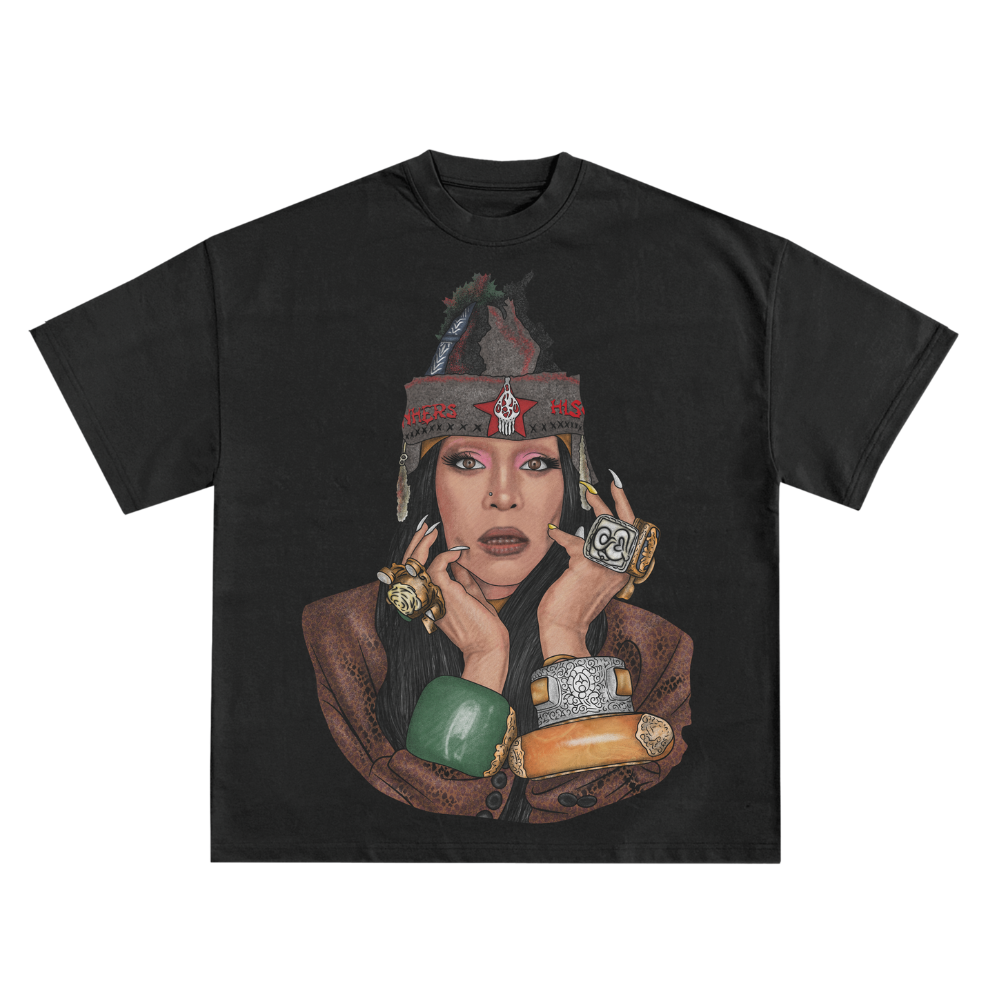 ERYKAH BADU RELAXED FIT T-SHIRT IN BLACK OR WHITE