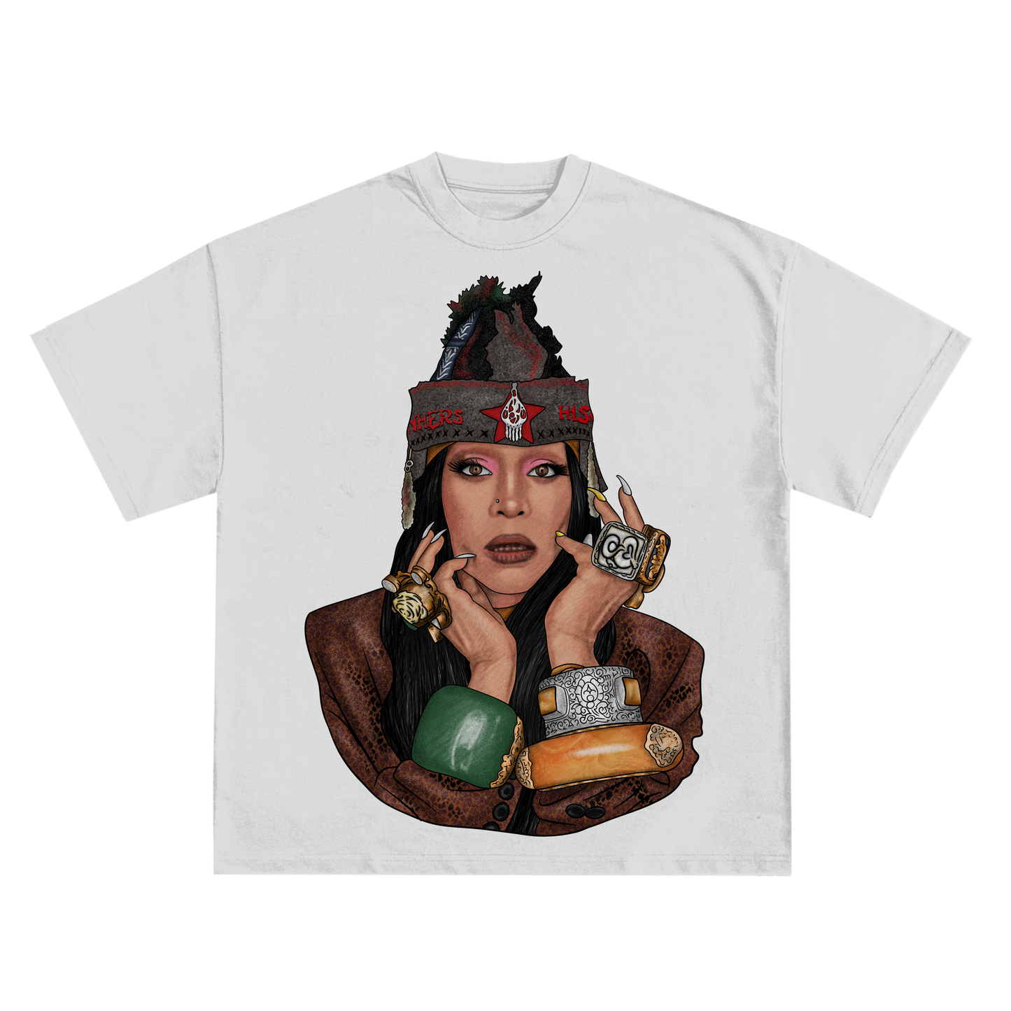 ERYKAH BADU RELAXED FIT T-SHIRT IN BLACK OR WHITE