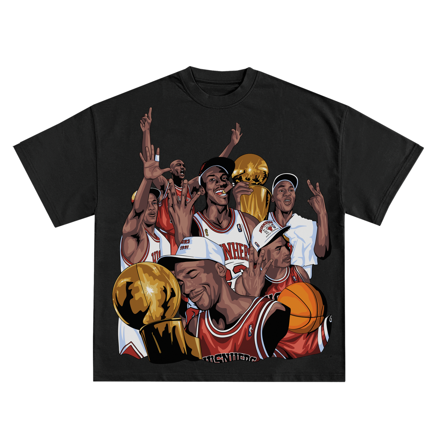 JORDAN '6 RINGS' RELAXED FIT T-SHIRT IN BLACK OR WHITE LIMITED EDITION /23