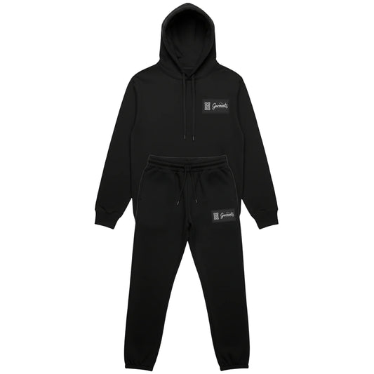 GARMENTS BY HISNHERS REGULAR FIT HOODIE/JOOGER SET IN BLACK
